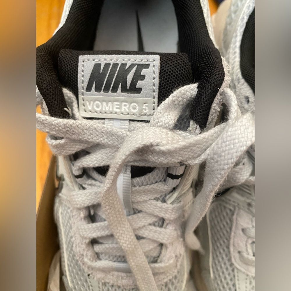 Nike Zoom Vomero 5 Sneakers in Pure Platinum, Chrome, & Light Orewood Revolve 6 - Picture 12 of 12